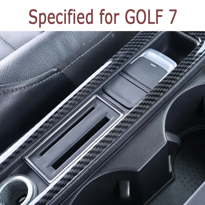 Наклейки на панель стакана для воды из углеродного волокна Volkswagen VW Golf 7 GTI R GTE GTD MK7