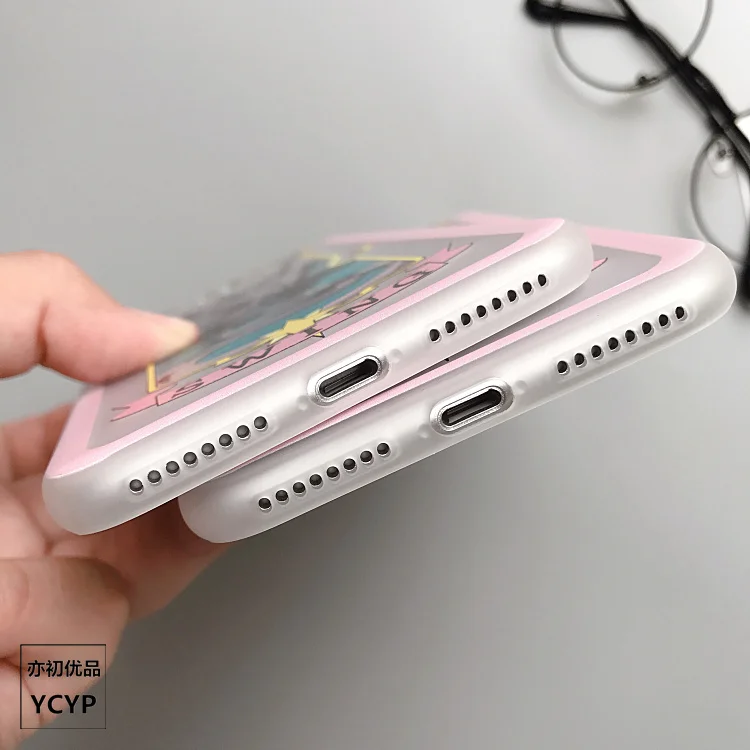 Чехол для iphone 8 Clow card+ пленка для экрана из закаленного стекла для iphone X 8plus 6 6S plus 7 7plus прозрачный чехол Sakura Cardcaptor