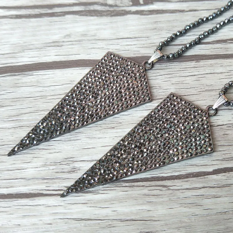 

Ожерелье из Гематитовых бусин с 5 нитями, уникальные металлические бриллиантовые Стразы с кристаллами NK207