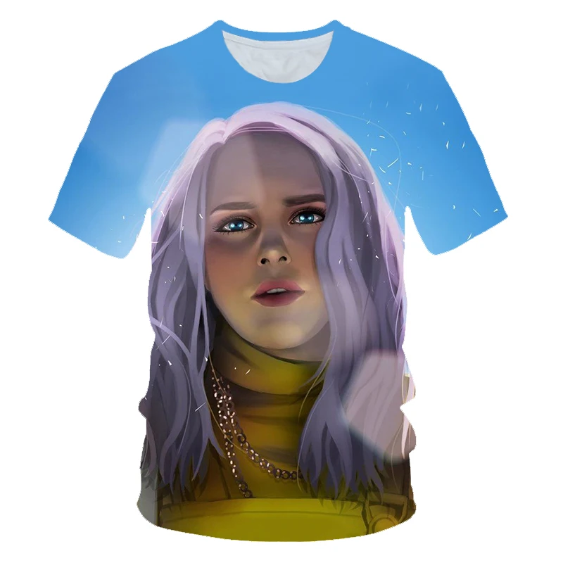 Футболки Billie Eilish с принтом 90 s, винтажная черная футболка с 3D принтом, брендовая футболка для мужчин/wo, мужские топы, футболки, повседневная черная уличная одежда