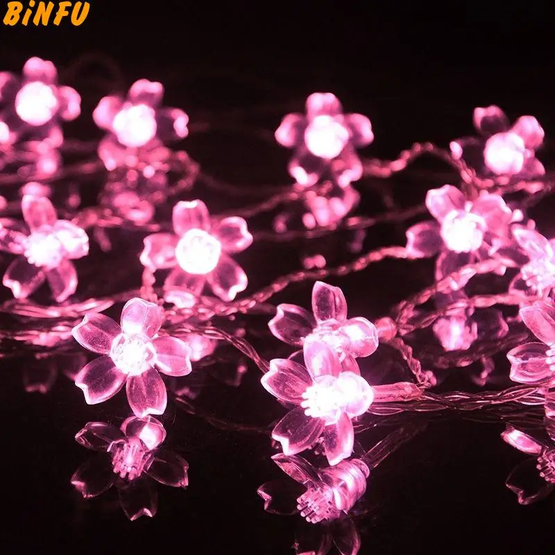 Новый нескольких 10 м 100 светодио дный Cherry Цветет Цветок персика Строка Фея