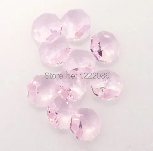 

600Pcs AAA Machine Cut Pink 14MM Cctagon Beads Crystal Chandelier Parts Decoration