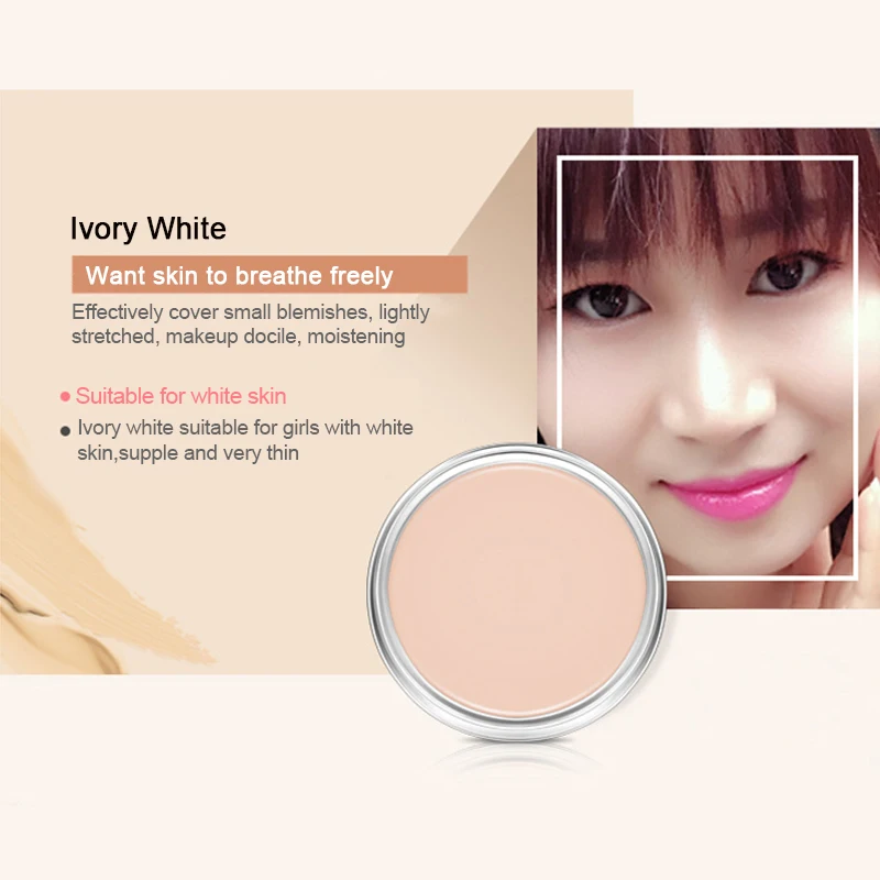 Ivory white BIOAQUA Крем-корректор для лица, палитра для макияжа, водостойкая естественная основа для макияжа, косметика - Цвет: Ivory white