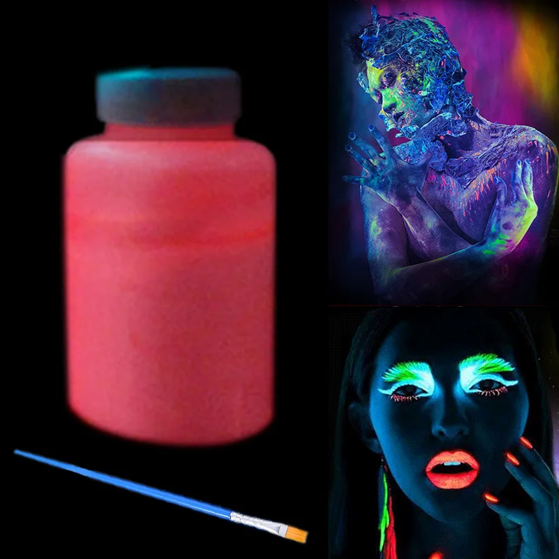 Pink Модная красочная картина для лица макияж флуоресцентная яркая УФ светящаяся неоновая картина тела день рождения, вечеринка, фестиваль украшения - Цвет: Pink