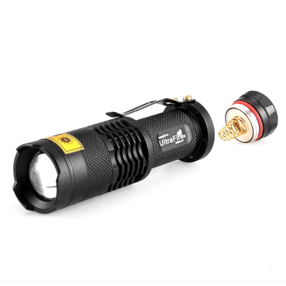 Светодиодный УФ фонарик 1 Режим SK68 Масштабируемая лампа фонарь Luz 14500 фиолетовый