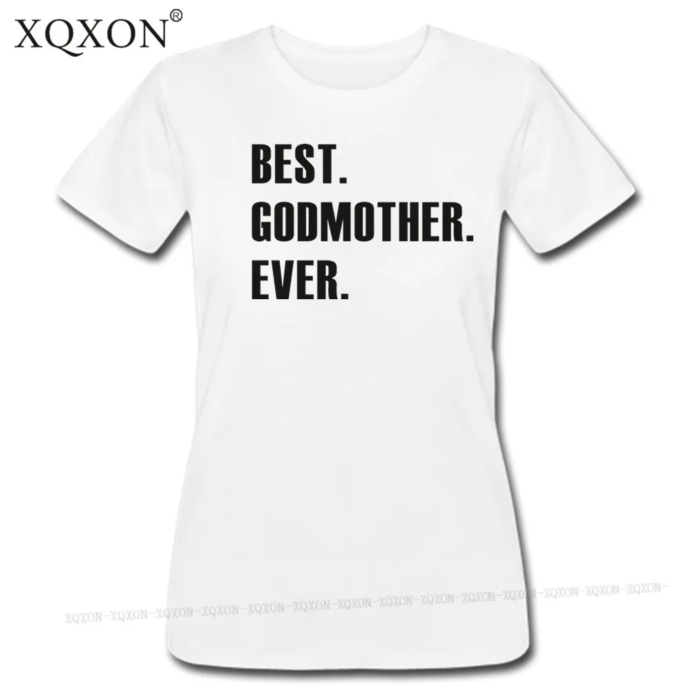 Женская футболка с коротким рукавом XQXON летняя из 100% хлопка надписью Best Godmother Ever