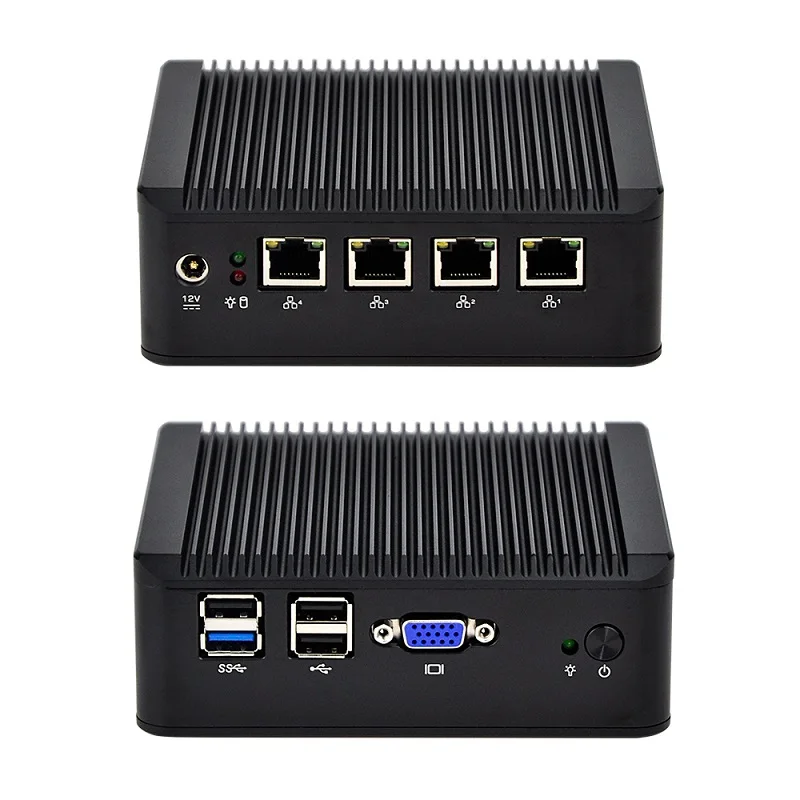 Мини-ПК Q190G4 x86 4 LAN Bay trail j1900 Micro PC Server Linux Ubuntu Промышленный маршрутизатор