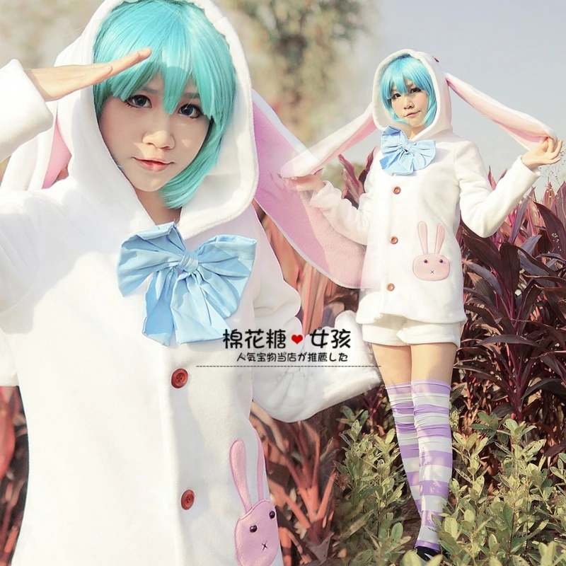 Аниме Мику Хацунэ Косплей костюмы кролик домашняя пижама Бесплатная доставка|miku