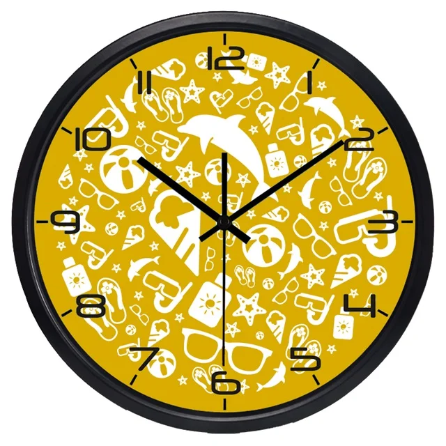 2017 лодка река праздник квартира Дома Офиса настенные часы Красочные Decrotive пляж