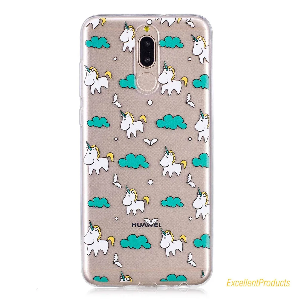 Для Coque huawei mate 10 Lite Мягкий силиконовый чехол из ТПУ Фламинго листья цветы кошка