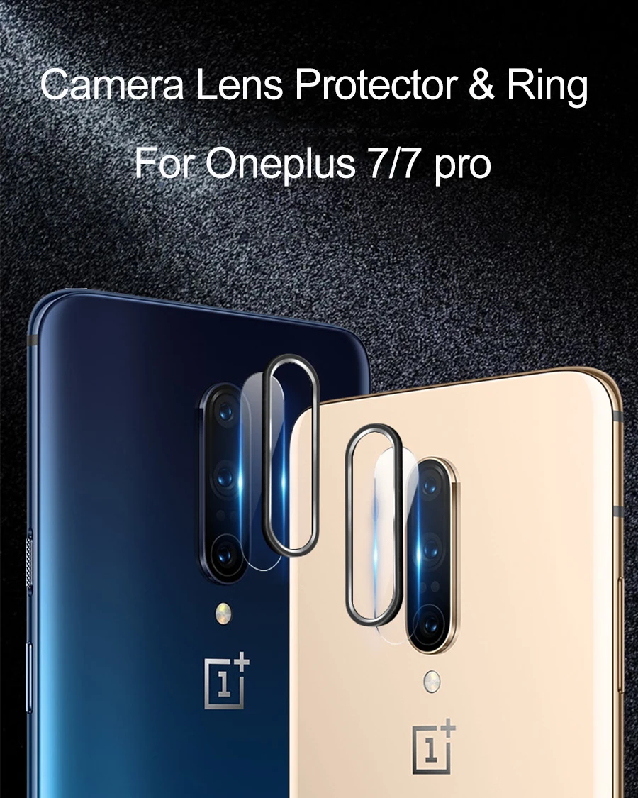 Закаленное стекло для объектива камеры для OnePlus 7 Pro 6T 6, чехол, Защитное стекло для экрана+ защитное кольцо для One Plus 7 6 T, пленка
