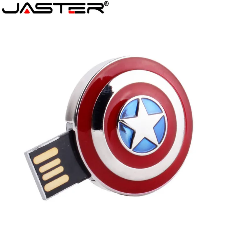 JASTER Капитан Америка щит usb флэш-диск флешки usb 2,0 usb флэш-накопитель Флешка 4 ГБ 8 ГБ 16 ГБ 32 ГБ карта памяти
