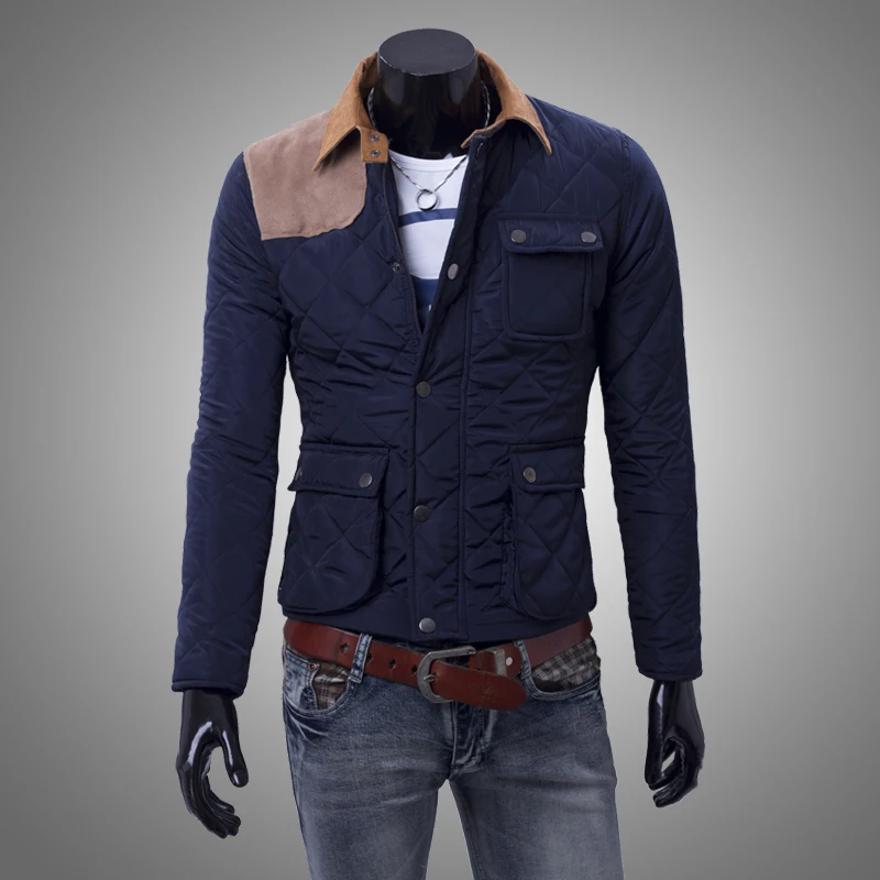 2012 autumn and winter fashion suede fabric plaid cotton pressure male casual wadded jacket 5856 | Мужская одежда