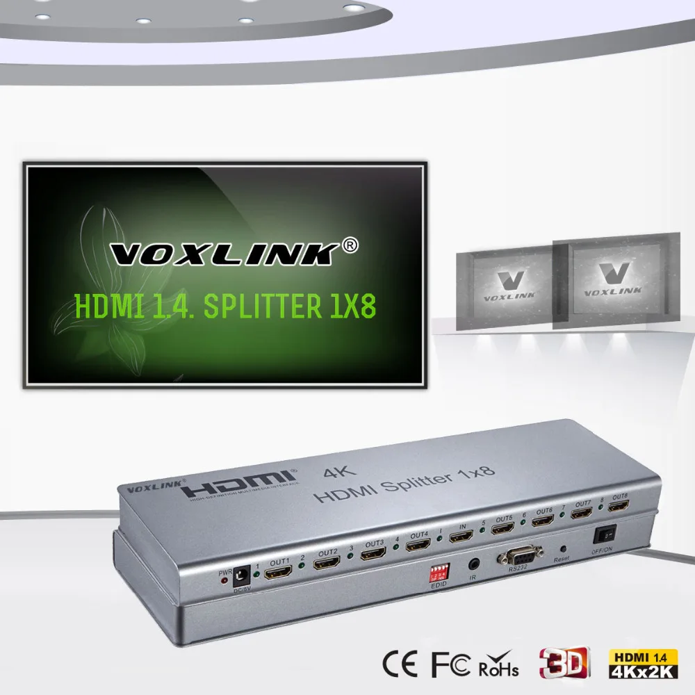 Voxlink 4 К 1x2/1x4/1x8 HDMI Splitter 3D 1080 P 2 порты и разъёмы/4 Порты разъёмы/8 разъёмы hdmi2.0/1.4 Extender