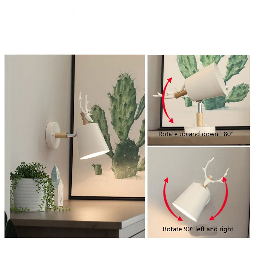 Nordic minimalist fashion antler wall lamp modern bedroom living room dining corridor TV bedside sconce | Лампы и освещение