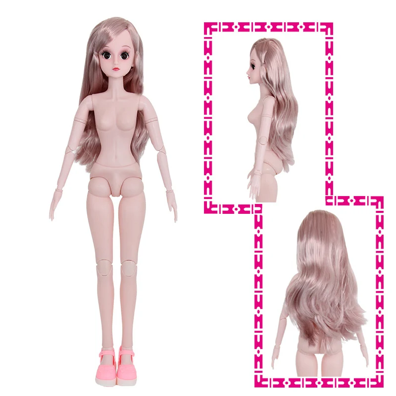 Длинные ресницы кукла 1/3 60 см 20 подвижных суставов Обнаженная форма 3D