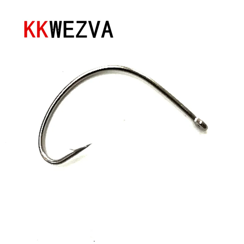 

KKWEZVA 100pcs Fly Fishing Hook Barbless has Barb hook Fishing Dry Nymph Shirmp Wet Caddis Fly Hook Black Nickle New