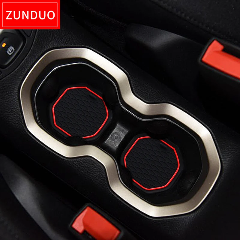 ZUNDUO Anti-Slip Gate Slot Pad For RENEGADE 2016 - 2018 Accessories Interior Non-Slip Door Mats/Cup Mat 17PCS red white |