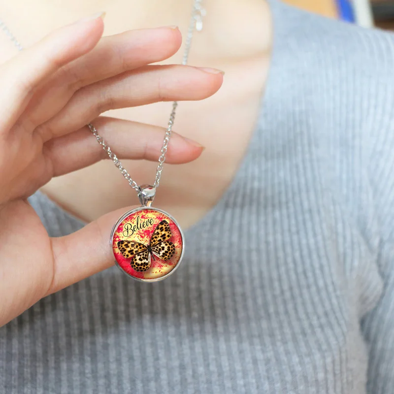 Leopard Butterfly pattern women jewelry butterfly pendant necklace friendship for vintage choker | Украшения и аксессуары