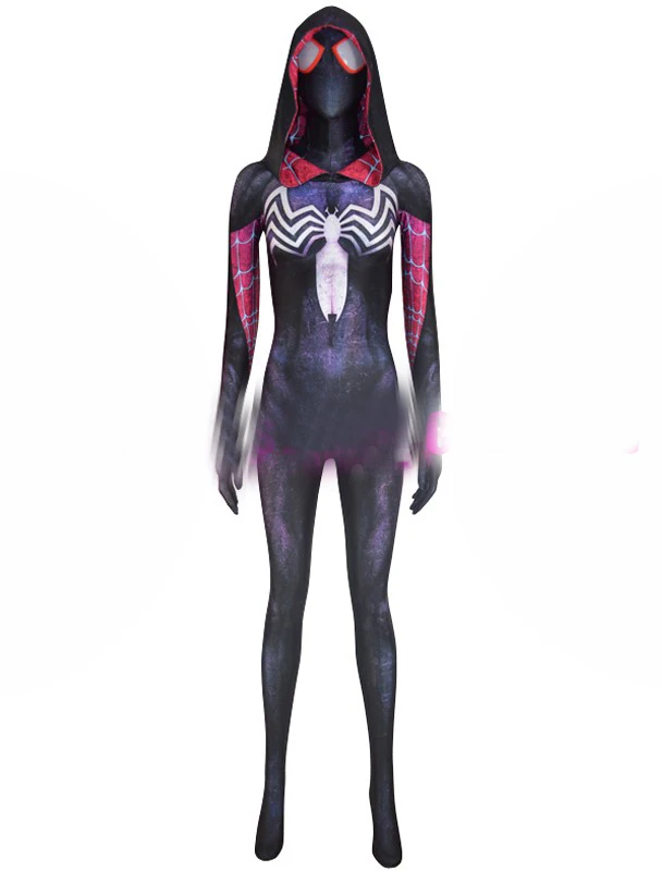 Gwinom костюм для косплея woder Woman zentai боди Symbiote Gwen Stacy Костюм Супергероя человека