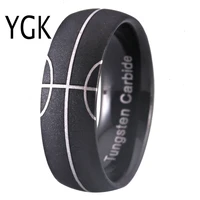new arrival sand blasted 100 black tungsten basketball ring mens wedding band ring engagement anniversary gift party jewelry