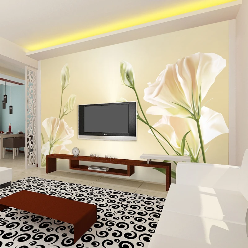 TV backdrop wallpaper simple self-adhesive stickers 3D stereoscopic large video wall paintings and elegant bedroom nonwoven | Дом и сад