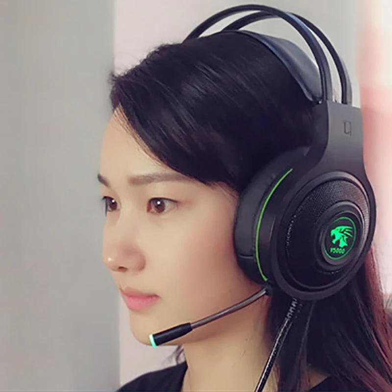 Earphones Gaming Headset gamer wired game Headphones luminous headphone with microphone LED For Computer PC | Электроника