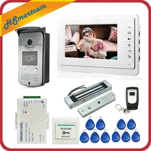 Проводной 7 дюймов видео-телефон двери домофон Системы 1 монитор+ 1 RFID Доступа HD Камера+ Электрический магнитный замок управление доступом Управление
