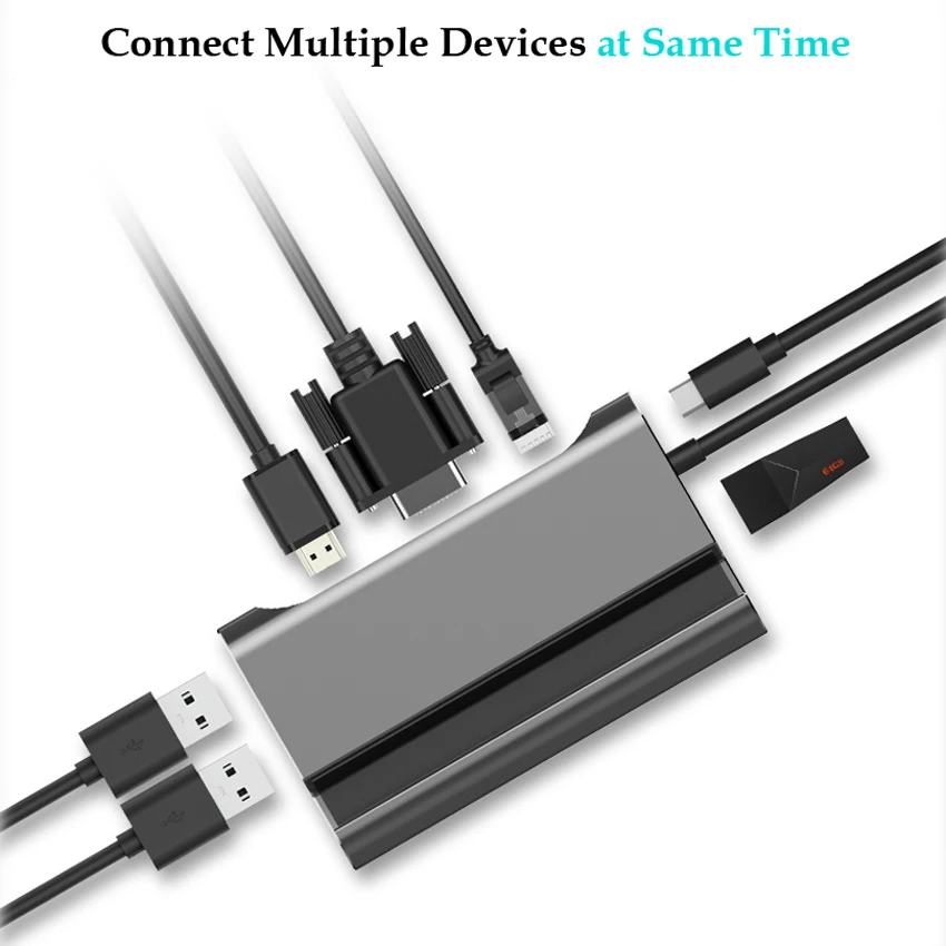 Многофункциональная док станция USB Type c для ноутбука адаптер 3 0 HDMI RJ45 PD MacBook Samsung