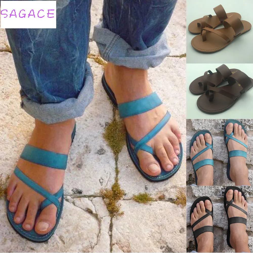 SAGACE/; большие размеры 35-43; Модные женские сандалии-гладиаторы в римском стиле; удобная летняя обувь; Женские однотонные сандалии на плоской подошве; женская обувь