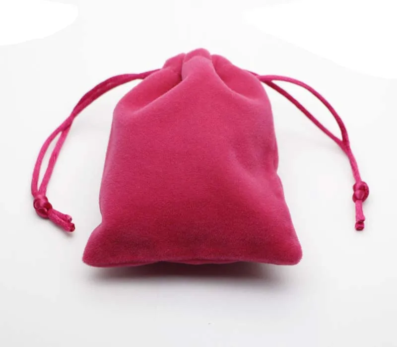 Розовая сумка на шнурке маленькая бархатная для ювелирных изделий 8x10 см|bag small|bag