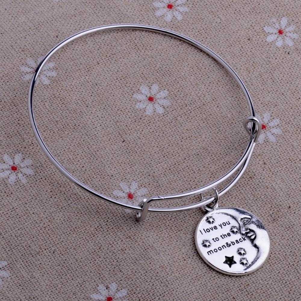 12 шт./лот I Love You To The Moon и сзади Pattern браслет пара влюбленных Свадебная вечеринка