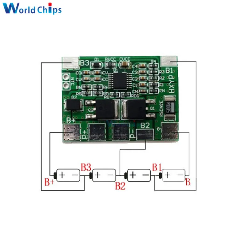3 S 30A 60A 12,6 V 13,6 V полимерный литий-ионный аккумулятор зарядное устройство плата защиты BMS 3 серийный 12 V для сверлильного двигателя Lipo Cell - Цвет: 4S 8A