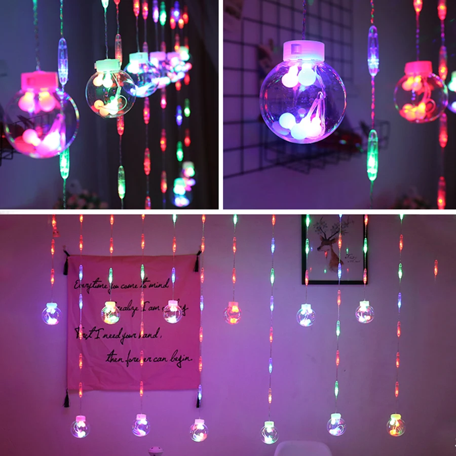 Thrisdar Новые 2 5 м 12 шт шары желаний светодиодные занавески сказочные гирлянды