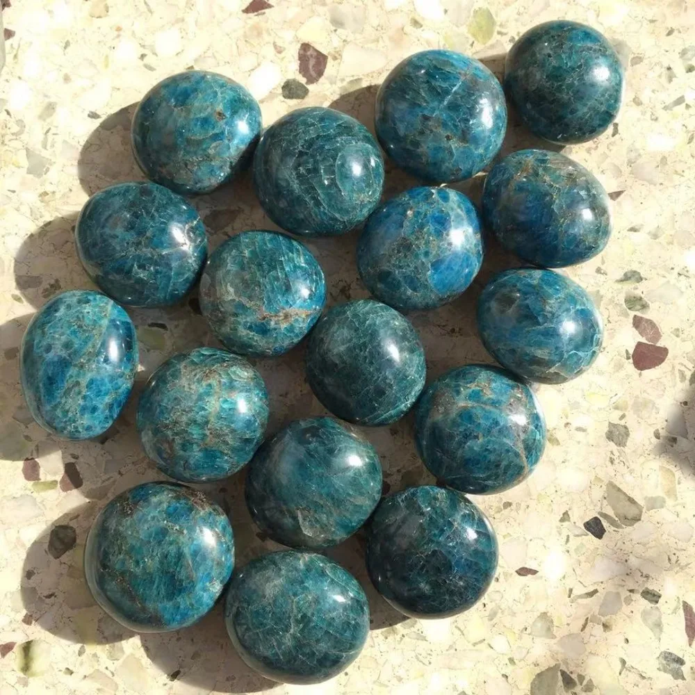 1PCS Natural Blue Apatite Crystal Gemstone Reiki Healing Chakra Freeform Polished Palm Stone Wholesale | Дом и сад