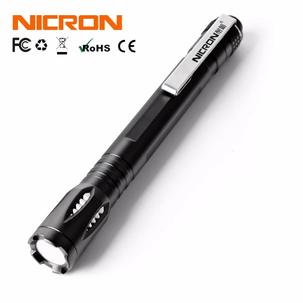 NICRON 3 Вт портативный супер яркий мини фонарик в виде ручки Алюминиевый Карманный