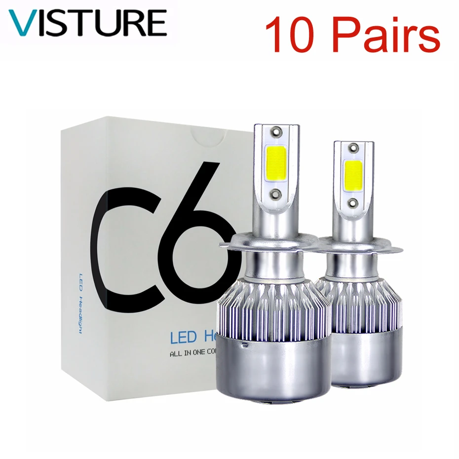 10 пар в партии светодиодный автомобильный головной светильник лампа H4 H7 H11 H8 H1 H3