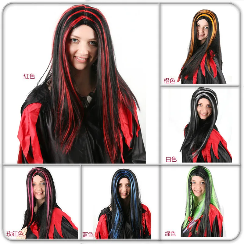 

Witch hair Holiday Party Long Hair Straight Ghosts hair Halloween Masquerade Party Headwear Accessories