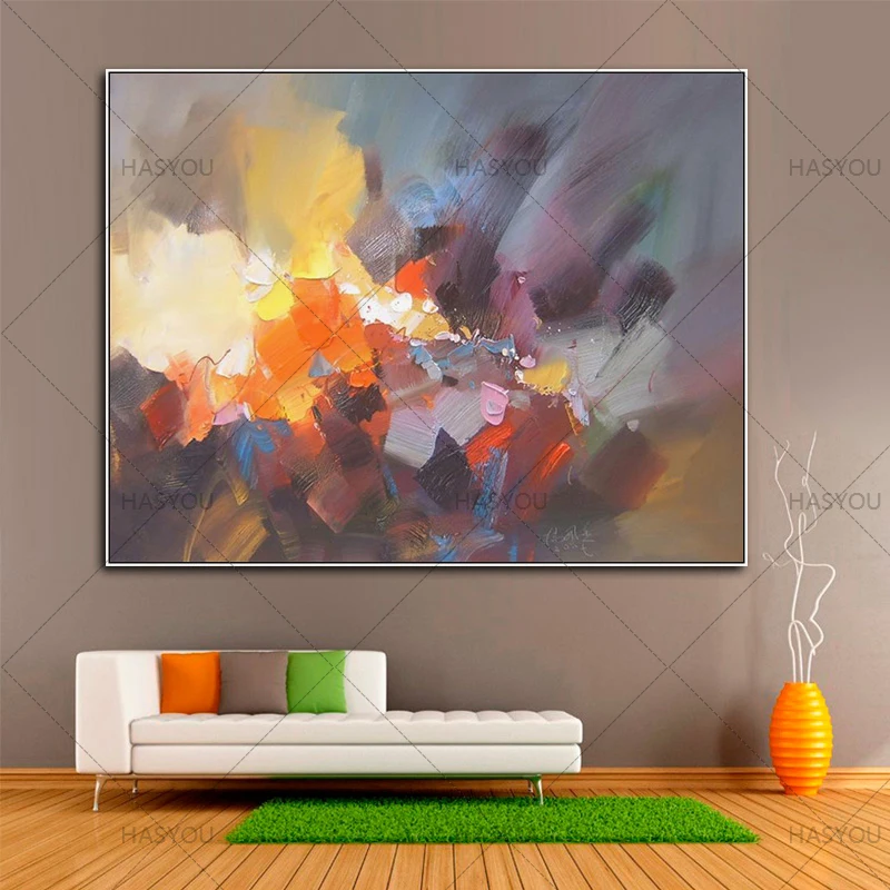 100% handpainted knife oil painting on canvas modern abstract wall Art Decor colourful picture art room home decoration | Дом и сад