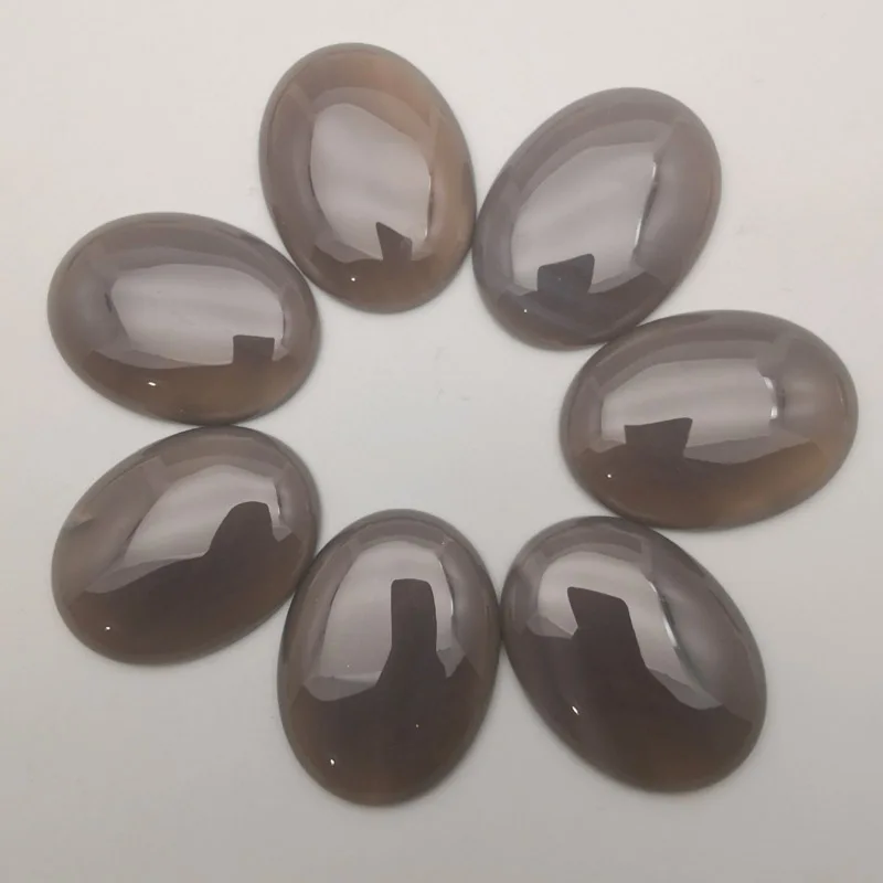 

fashion Grey agates Natural Stone oval cabochon 40x30MM Beads for jewelry making Necklace accessories 10Pcs/lot Free shipping