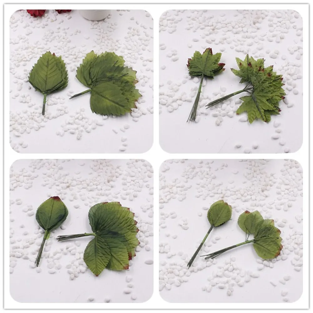 Искусственные листья цветов шелковые зеленые для украшения вечеринки свадьбы