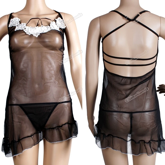 Larainevip big saving Sexy Women Backless Flower Pattern Suspender Dress G-string Lingerie 14 more earning |