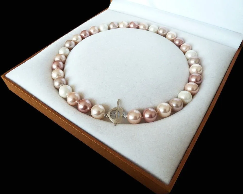 Колье из серебра 925 пробы с жемчугом, 12 мм