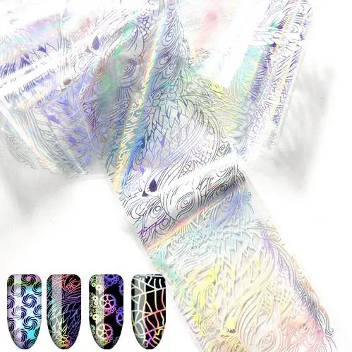 

4*100cm Holographic Nail Foil Christmas 3D Transfer Sticker Manicure Nail Art Decals Water Slide