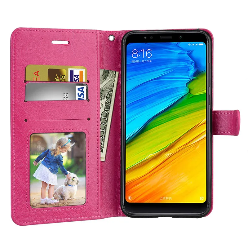 Чехол из искусственной кожи для Xiaomi Redmi 5 Plus чехлы с откидной крышкой в стиле ретро