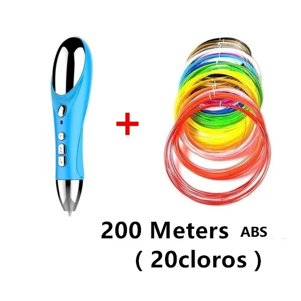 Blue add 200M PLA 3D Ручка RENY 3d принтер ручка для рисования изготовление каракули искусство Ремесла Ручка для печати и рисования Детские креативные игрушки для детей хобби - Цвет: Blue add 200M PLA
