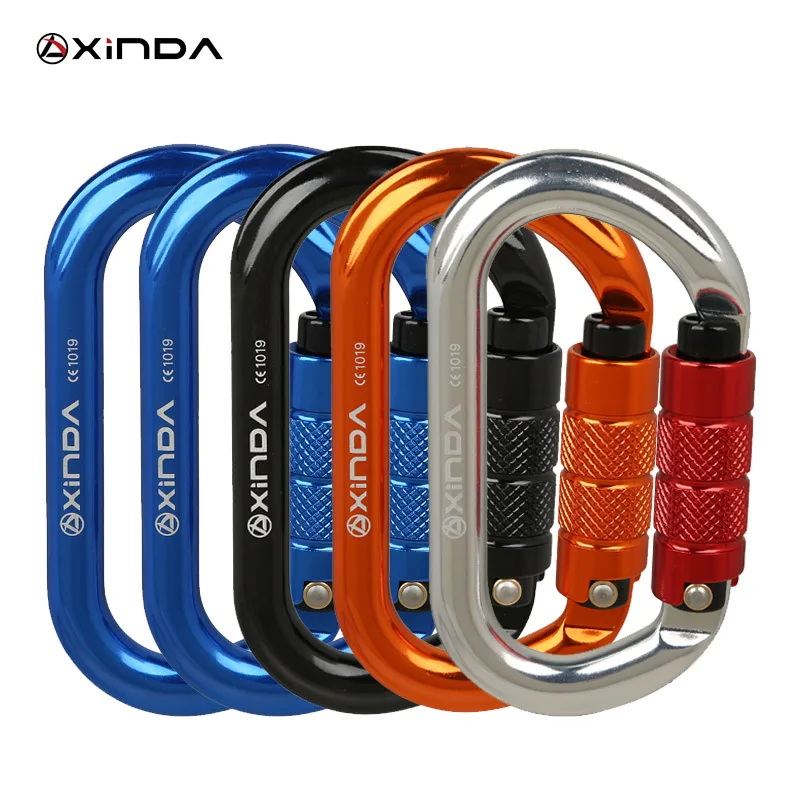 Auto Lock-5pcs XINDA o-тип замок Пряжка Автоматическая безопасность мастер карабин многоцветный 5500lbs крест крюк скалолазание альпинистское оборудование - Цвет: Auto Lock-5pcs