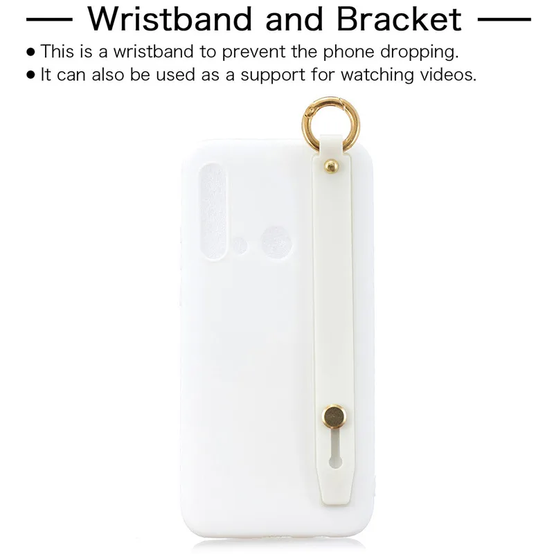 WHITE wrist band Ремешок на руку, кронштейн, чехол для huawei Psmart Z Honor9 lite P20 P30 Pro P10lite Etui для huawei P Smart Y7 Y9 - Цвет: WHITE wrist band