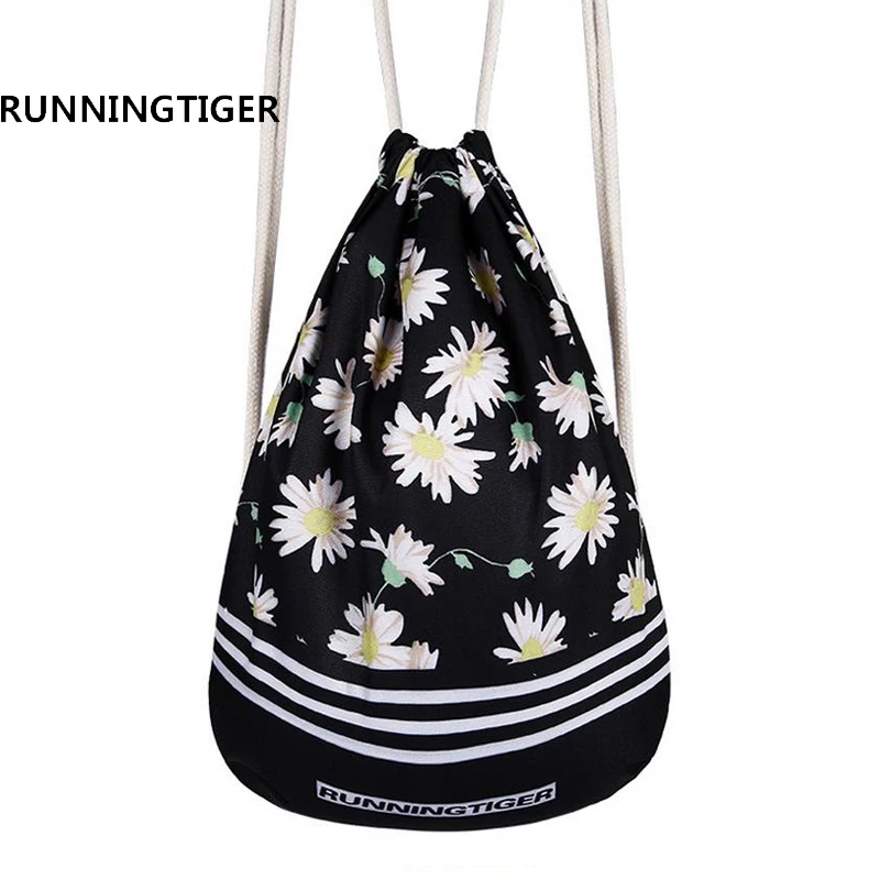 Новый Модный женский рюкзак с 3D принтом мягкой спинкой на шнурке холщовая