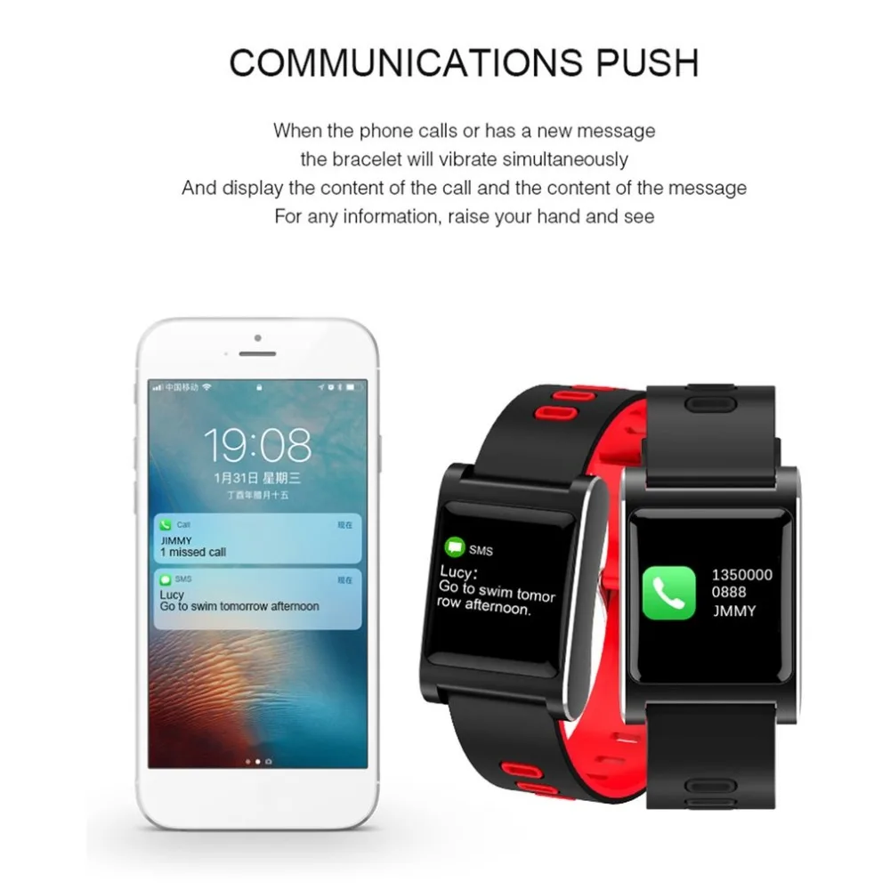 K88 IP68 Водонепроницаемый Smart Watch Sport Смарт Браслет монитор сердечного ритма Smartband